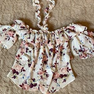 Misa Los Angeles rose Off shoulder blouse small